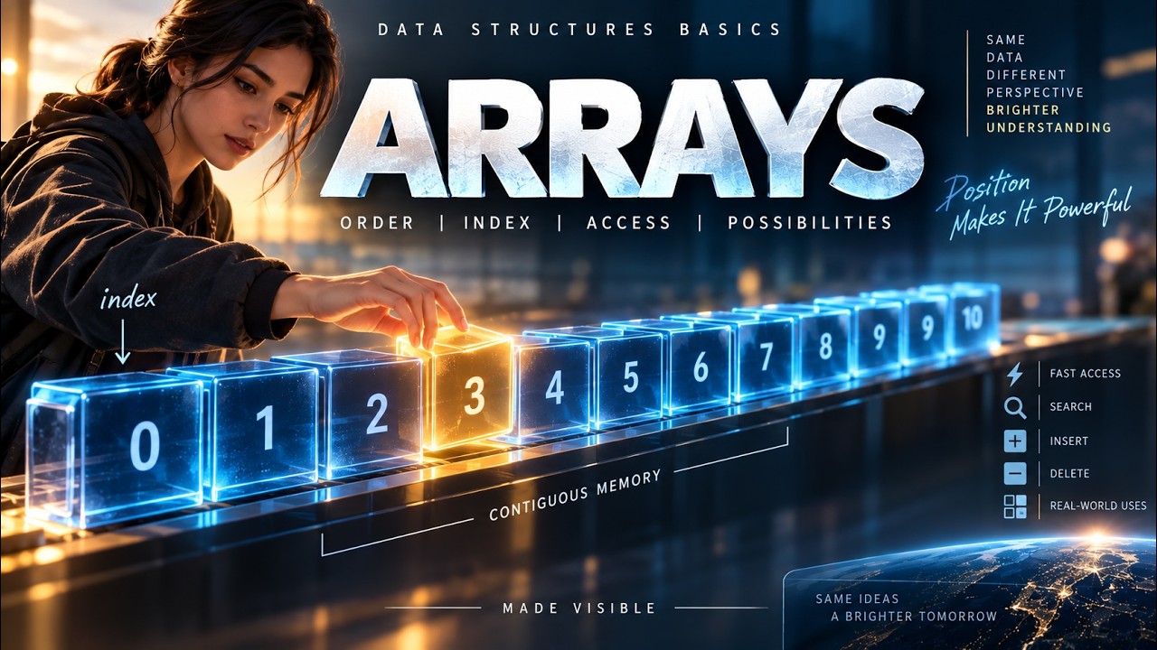 02. Arrays Explained Visually | Indexing, O(1) Access, Search, Insert & Delete