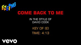 David Cook - Come Back To Me (Karaoke)