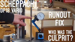 Scheppach DP18 Vario drill press runout test and improvement