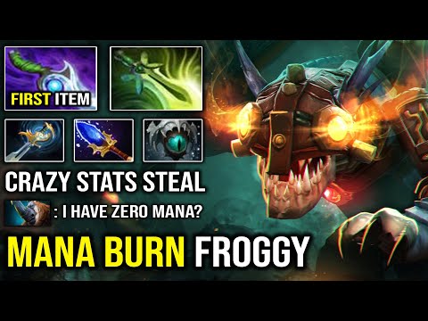 BRUTAL MANA BURN 10Min Diffusal Slark Insane Agility Buff with Froggy Aghanim Jump DotA 2
