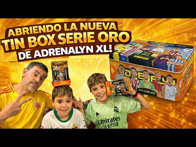 Vídeo relacionado con TIN BOX Serie ORO + 5 sobres 2025 2026 Liga de futbol, Lata Grande con cartas especiales
