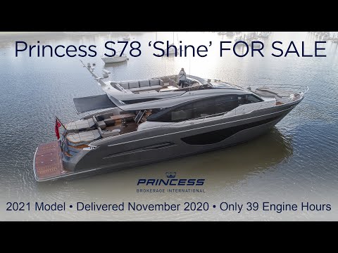STUNNING Princess S78 'Shine' - Luxury Yacht Tour of the 78 Foot Sportsbridge from Princess Yachts
