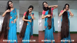 Download lagu MsRapunzel | Indian Rapunzel flaunts knee length hair in saree indoors mp3