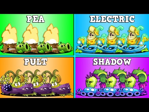4 Team PEA x ELECTRIC x PULT x SHADOW Battlez - Who Will Win? - PvZ 2 Gameplay