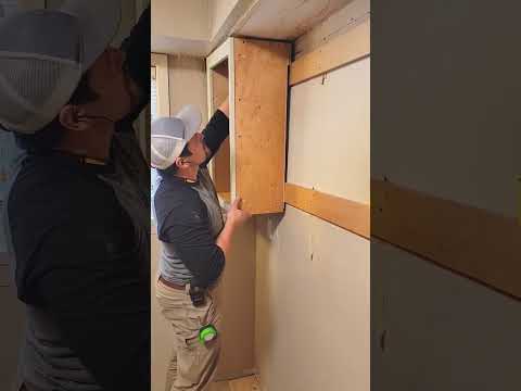 Hanging cabinets on a French cleat. #cabinet #cabinetmaker