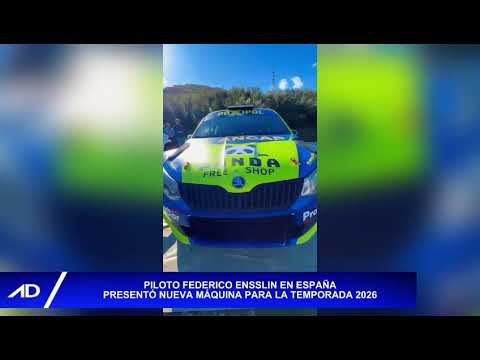 Piloto riobranquense Federico Ensslin presentó su nuevo auto para el Campeonato Español de Rally