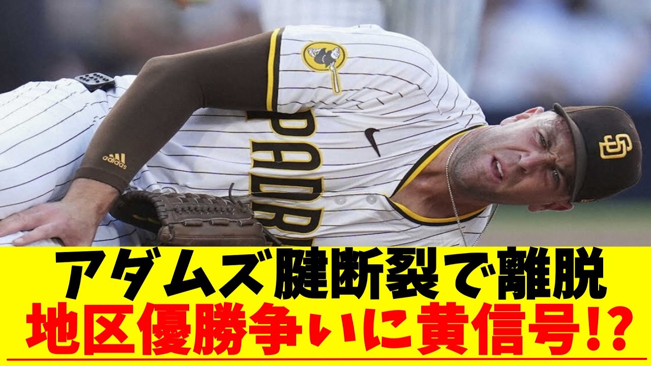 アダムズ腱断裂で離脱 地区優勝争いに黄信号！？