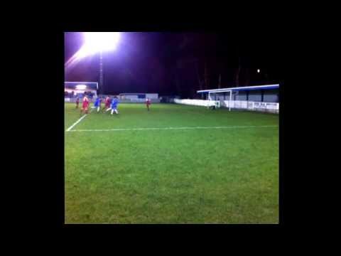 Steve Jeff penalty to put Ossett Town 2-1 up against Ramsbottom United.