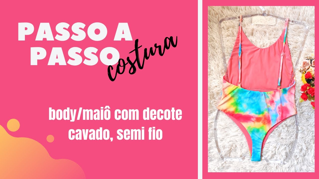 Como fazer body/maiô com decote cavado | Semi fio | Acabamento embutido | #caamemoldes