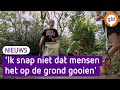 Op pad om zwerfafval op te pikken.