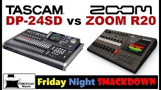 Video thumbnail for Tascam DP-24SD Digital Portastudio vs ZOOM R20 by Powercoat Music