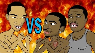 Lil B vs Ice JJ Fish &amp; 50 Tyson (HHB Cartoon Parody)