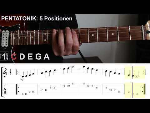 5 Positionen der Pentatonik auf der Gitarre - Mobiler Musikunterricht Regensburg