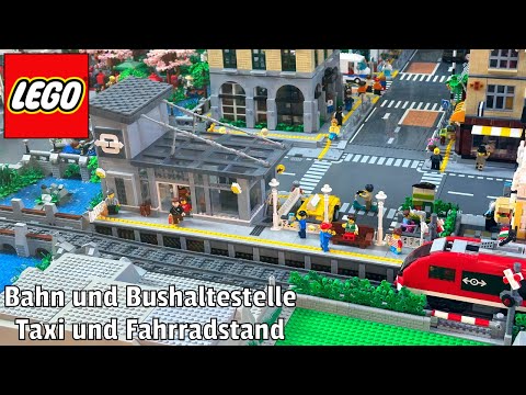 LEGO® so geht das! Eine KOMPLETTE Bahnhaltestelle mit Taxi und Fahrradstand | LEGO® Stadt Update #79