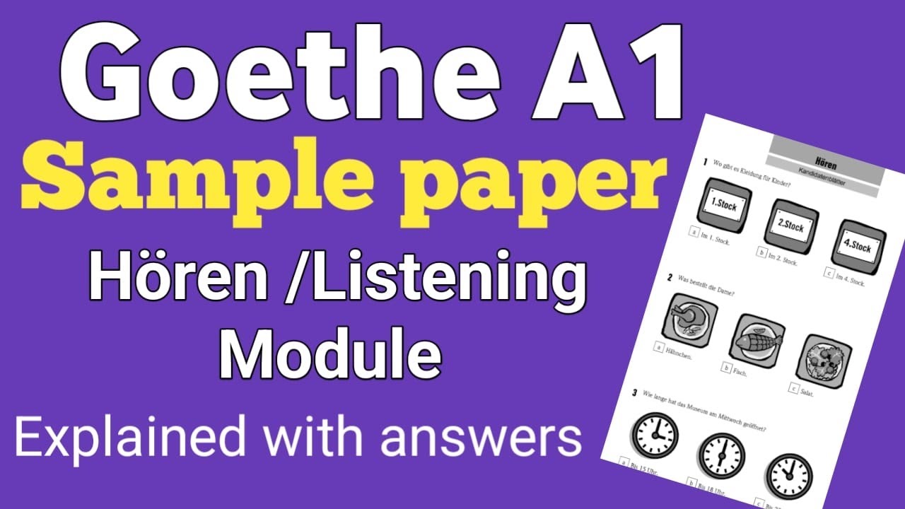 Goethe A1 exam sample question paper with answers| Listening module | German language institute
