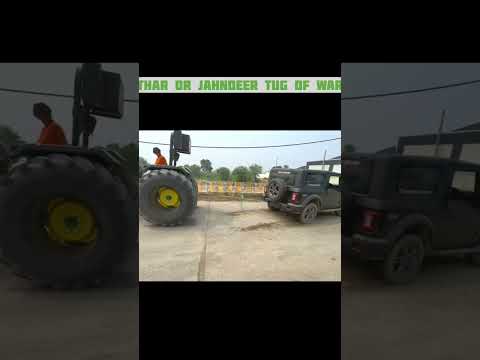 fortuner or johndeere 🆚️ thar or johndeere/tug of war #johndeere #thar #fortuner #tagofwar