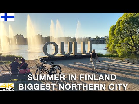 OULU [4K] SUMMER WALKING TOUR | OULU SIGN - FINLAND’S MOST BIKE FRIENDLY CITY | JULY 2025.