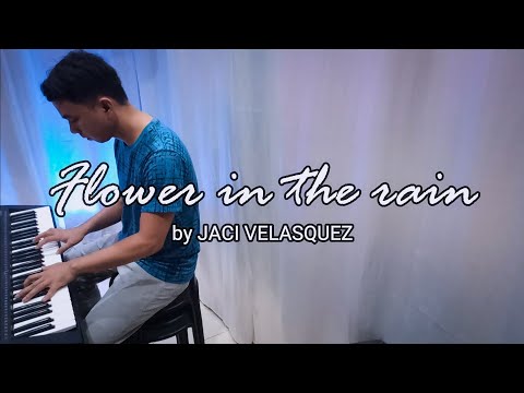 flower in the rain by jaci velasquez | keyboard cover