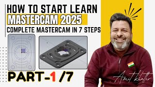 How to Start Vmc Programming in Mastercam 2025 step By step Tutorial Day-1/7| How to Start Mastercam