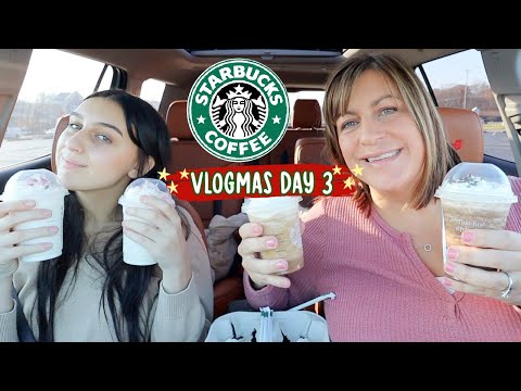 TRYING EVERY STARBUCKS HOLIDAY DRINK! Vlogmas Day 3