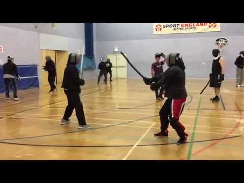 AHF Longsword vs Katana sparring - Roger vs Michael 1/2 speed