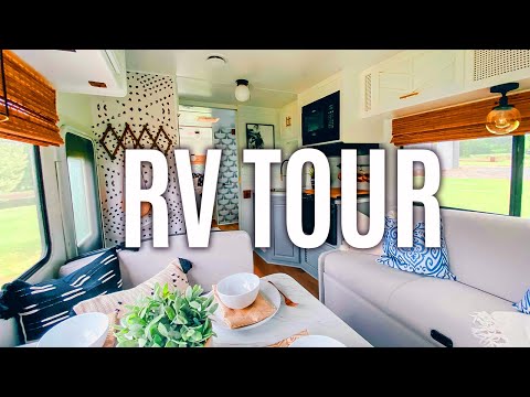 RV Makeover Tour Final Reveal 🔵 Remodeled Class C on a budget!
