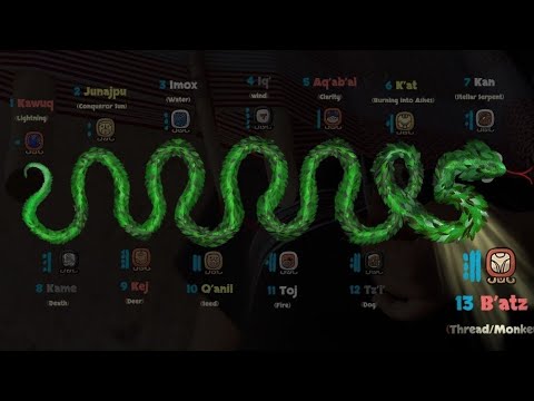 LIVE TRECENA ANALYSIS: 1Kawuq (sheet lightning) - 13B'atz (monkey)