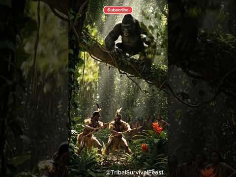 African Tribe Hunts a GIANT APE in the Jungle | Epic Tribal Hunt 🏹 #shorts