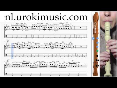 Blokfluit G  Leren Spelen Adele Hello Blokfluitles Deel#1 Studie Klasse Muzieknoten Bladmuziek Melod