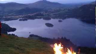 preview picture of video 'Keswick Scouts Jubilee Beacon Catbells 04/06/12 10.10PM'