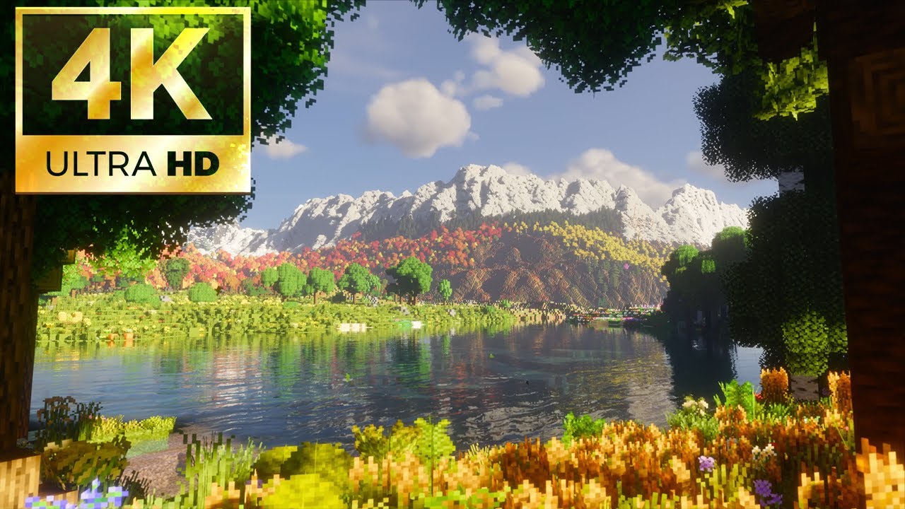 Minecraft Autumn Mountains | Cozy 4K Live Wallpaper 🍂🏔️