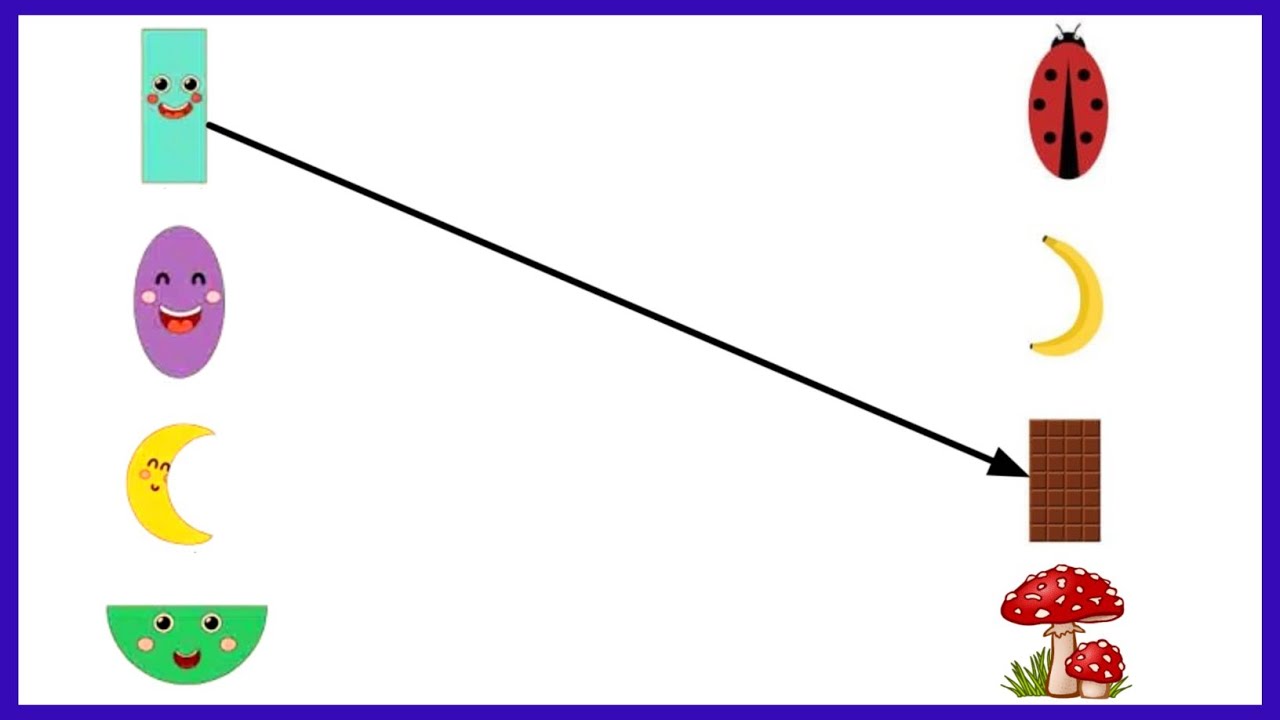 Shapes Worksheet For Kids | Match Shapes With Objects Of Identical Shapes | Shapes Names In English