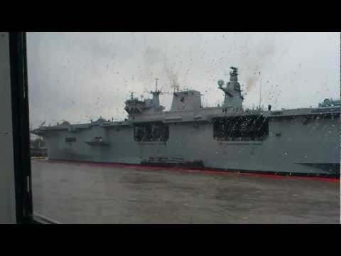 HMS Ocean moored at Greenwich with the Cutty Sark in the background