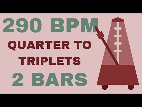 Metronome Click Track - 2 Bars Quarter to Triplet Notes 290 bpm - Smartronome