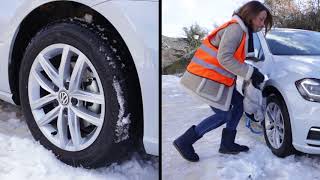 Volkswagen nos enseña cómo montar unas cadenas téxtiles