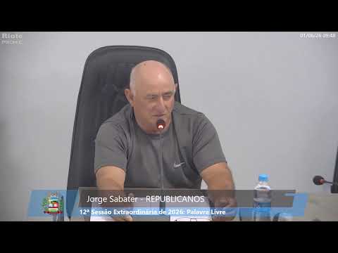 11ª E 12ª SESSÃO EXTRAORDINÁRIA DE 2026 - CÂMARA MUNICIPAL DE WENCESLAU BRAZ/PR