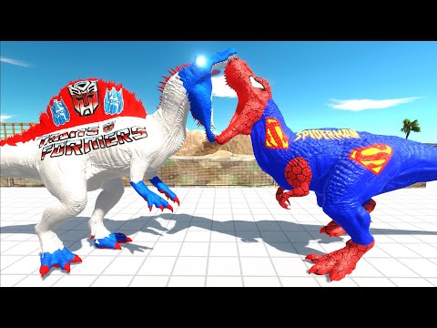 OPTIMUS PRIME SPINOSAURUS DEATH RUN - Animal Revolt Battle Simulator