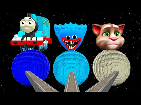 I found SECRET ROAD to THOMAS AND HUGGY WUGGY AND TALKING TOM PLANET in MINECRAFT FUNNY animation!