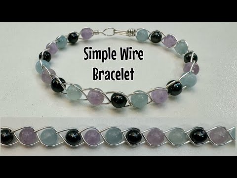 How to make a braided wire bracelet - beautiful beaded bracelet bangle