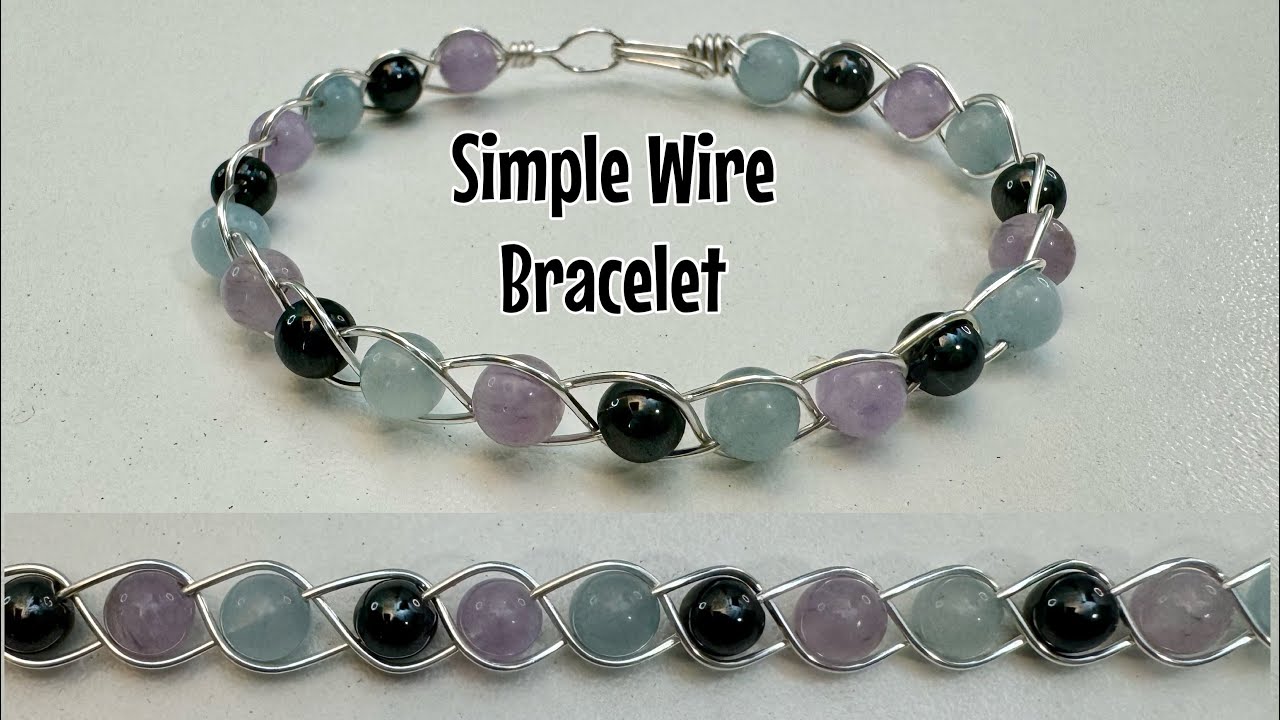 How to make a braided wire bracelet - beautiful beaded bracelet bangle