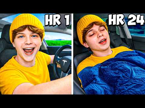 We Lived In My TESLA For 24 HOURS...