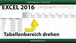 Tabelle drehen / Tabellenbereich drehen / Transponieren (Excel)