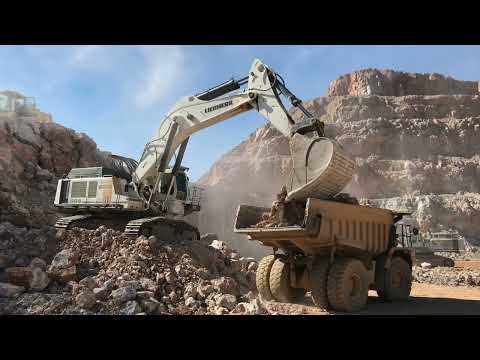 Liebherr 984 Excavator Loading Caterpillar Dumpers - Sotiriadis/Labrianidis Mining Works