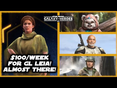 Spending $100/Week on Star Wars Galaxy of Heroes - GL Leia Organa Almost Unlocked at Week 7!