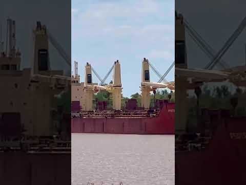 Barco chino de gran calado navega por el río Paraná en la ciudad de #zarate #shorts #buenosaires