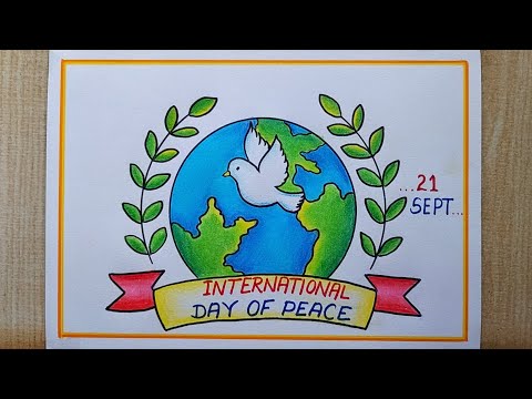International Day Of Peace Poster drawing easy| World Peace Day Poster|Peace Day Poster drawing easy