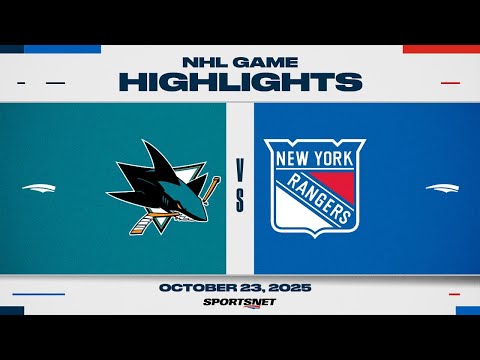 NHL Highlights | Sharks vs. Rangers - October 23, 2025