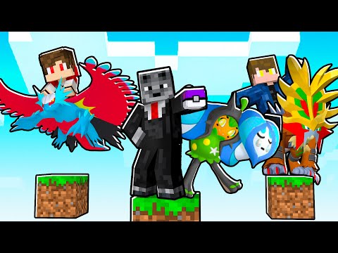 JOGANDO com os NOVOS POKEMON em APENAS UM BLOCO no MINECRAFT PIXELMON