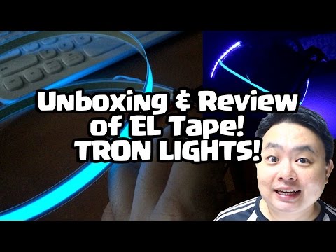 Unboxing & Review of EL Tape Blue 12V (TRON Lights!)