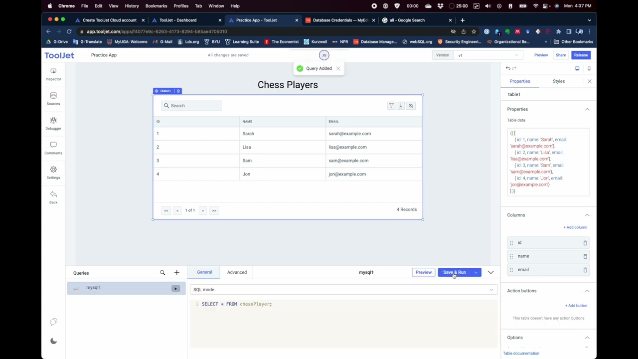 ToolJet  - Connecting to Your Database with Simple Queries